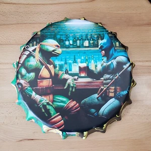 Batman und Teenage Mutant Ninja Turtle Metall Kronkorken Schild Garage Man Cave - Bild 1 von 5