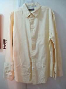 Roundtree & Yorke Casuals - Yellow Button-down Collar Shirt - Size L - L/Sleeves