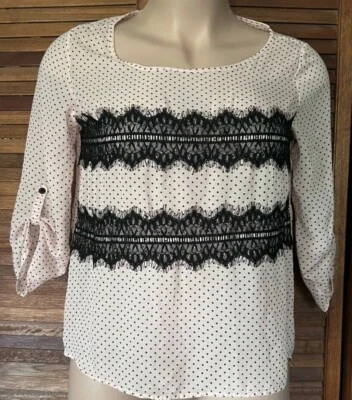 Maurices Mujer Top-Melocotón con Lunares Negros-Semi Transparente-Grande Foto 1 de 2