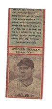 1934 Diamond Baseball WILLIAM HERMAN Matchbook empty cover CHICAGO CUBS