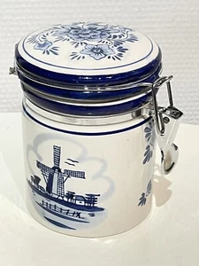 Joli Pot En Céramique Décor Delft Holland Paint À La Main - Picture 1 of 14