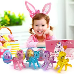 Easter Toy Unicorn Deformation Eggs Basket Stuffers Dino Egg for Kids 4 Pack - Picture 1 of 10