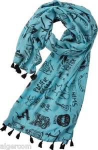 TROPICAL LIFE Primitives by Kathy Fashion Viscose Scarf w/fringe 20" x 72" NEW - Picture 1 of 1