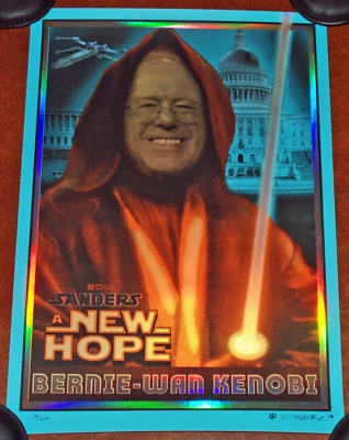 Senator Bernie Sanders EMEK Poster Art Print S#200 Obi Wan Kenobi Star Wars Jedi - Image 1 of 4