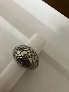 Dyrberg Kern Copenhagen Women's Dome Ring Size 6 Silver Tone Heart Design - Picture 1 of 6