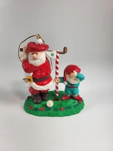 Christmas Ornament Santa Elf Golf Plastic FORE Santas Best 1992 - Picture 1 of 7
