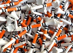 Golf Tees 2 3/4 Truestrike Orange and Black Striped Performance 2.75 Golf Tees - Picture 1 of 6