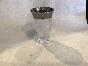MOSER "Splendid Pattern" Crystal glass Diamond cut Platinum Frieze rim 4.5" - Picture 1 of 10