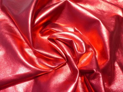 羊皮皮革皮革皮革 XXL 亮金属红色黄油柔软轻便 — 第 1/4 张图片