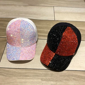 Unisex Rhinestone Baseball Cap Hat Glitter Sparkly Bling Fashion Casual Sports - Picture 1 of 15