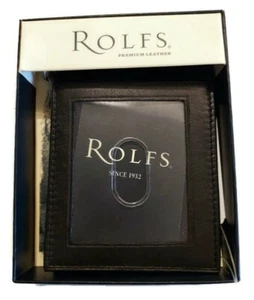 ROLFS Genuine Leather Money Clip Wallet, Black - Picture 1 of 3