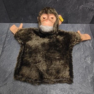 Steiff Hand Puppet Monkey 6500/17 Button & Flag - Picture 1 of 6