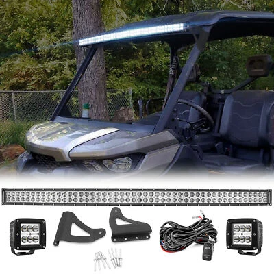 WSAYS For Can-am Defender HD 5/8/10 Roof 50" LED Light Bar Mounts Wire w/3" Pods - Imagem 1 de 4