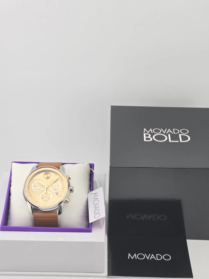 Movado Men's Bold Verso Gold Dial Watch - 3600908
