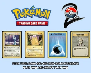 Pokemon WOTC Base Set 2 #21-130 Non Holo MP & HP Pick Your Card - Picture 1 of 221