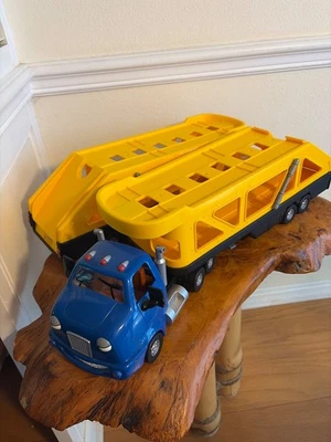 Vintage lot of 2 1998 Chevron Car Carrier Trailers with 1 Truck Tractor - Image 1 of 4