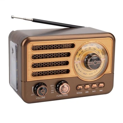 Tragbares Retro Radio Vintage Bluetooth Lautsprecher FM/AM Radio Empfänger mit2682 - Bild 1 von 4
