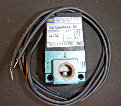 Electroválvula Mac 35AAAADDAA1BA 24VDC 120 PSI 5.4W 15177 Vac a 120 PSI EE. UU. Foto 1 de 4