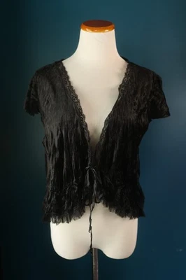 Винтажный Y2K Mossimo Бархатный Кружевной Галстук Whimsigoth Открытый Верх Фея Гранж Ведьма 1X - Изображение 1 из 4