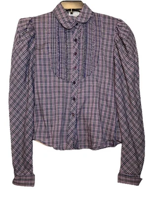 Vintage Stitches by Marjorie de Martino Praire Top Size 11 Plaid Cottagecore - Image 1 of 4