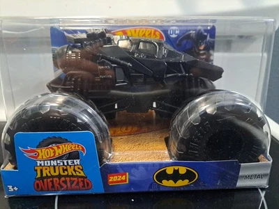 2024 Hot Wheels Monster Trucks Oversized DC Batman BATMOBILE 1:24 NIB Toys Gifts - Image 1 of 3