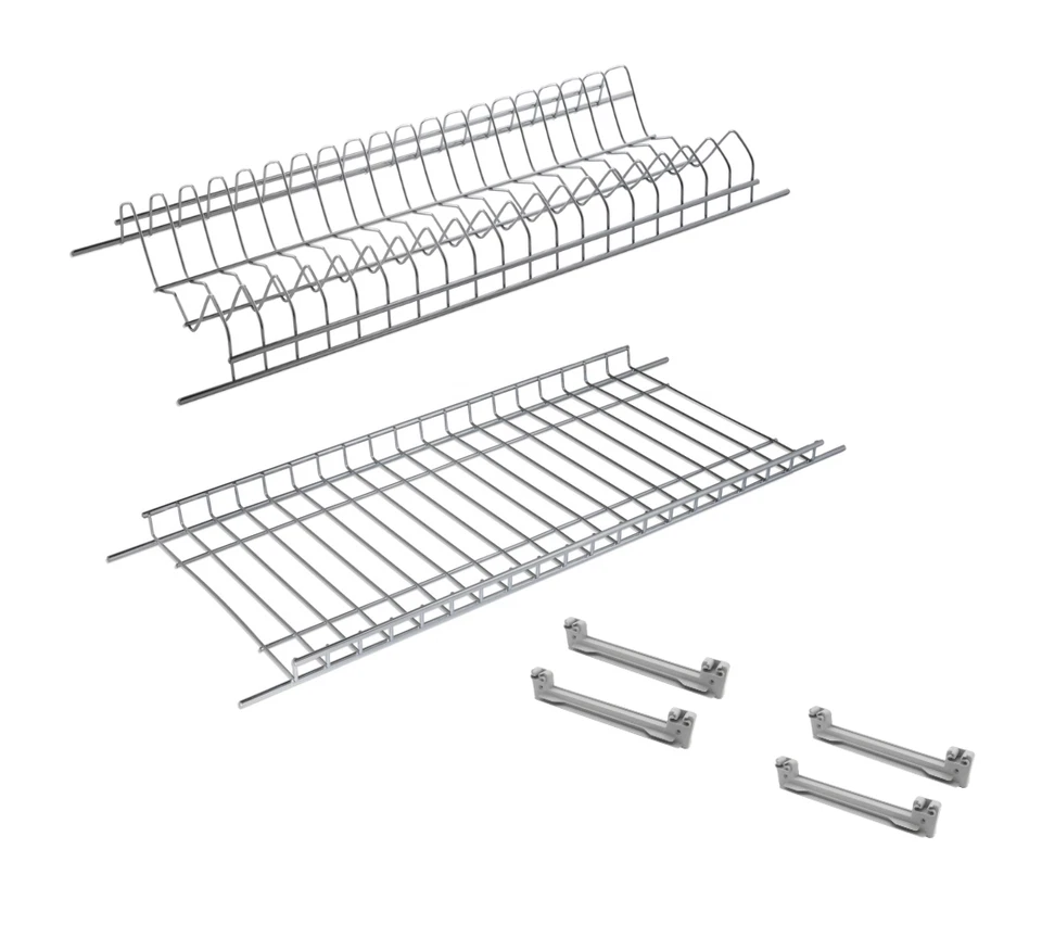 Kit Scolapiatti incasso in metallo per pensili cucina da 60-80-90 cm con staffe - Immagine 1 di 1
