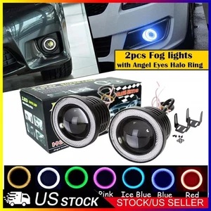 3.5'' Auto White Angel Eyes Halo Ring DRL Lamp COB LED RGB Fog Light Projector. - Foto 1 di 16