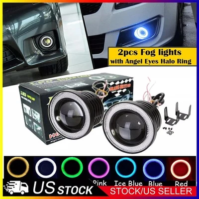 Proyector de luz antiniebla DRL anillo halo ojos de ángel blancos automáticos de 3,5"" COB LED RGB. Foto 1 de 4