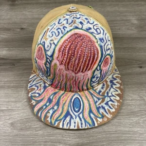 Tapas Ajustadas Sombrero Personalizado Obra de Arte Pintado Talla 7.5 Parche Criatura Marina - Imagen 1 de 13