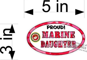 MARINE DAUGHTER VINYL DECAL PINK CAMO PROUD - Picture 1 of 1