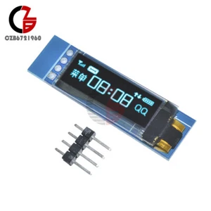 10 STCK. 0,91 Zoll 128 x 32 blau OLED LCD Display Modul IIC I2CSSD1306 DC 3,3-5V - Bild 1 von 9