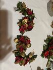 Home Interiors Poinsettias Candle Ring w/Trailer - Set of 2 NOS