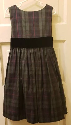 Vestido Gymboree Niñas Seda Tartán Cuadros Verde Negro Talla 5 Vacaciones de Navidad Foto 1 de 4