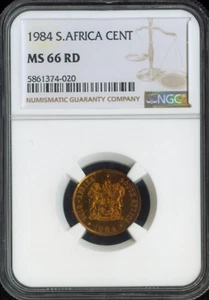 1984 South Africa Cent NGC MS66 RD Quality - Imagen 1 de 2