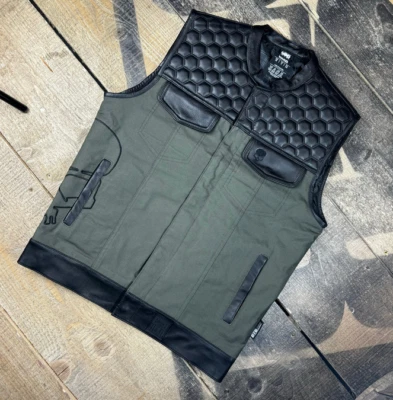 Bobhead Leather Cut Waist coat GREEN ALPHA Casual Wear - Image 1 of 3