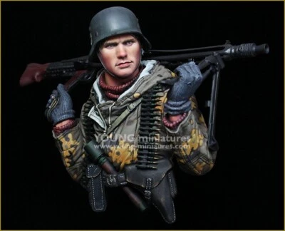 Young Miniatures - German Machine Gunner - Eastern - 1/10th Resin Bust - YM1882 - Image 1 of 4