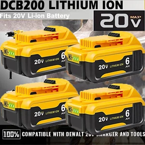 FOR DEWALT 20 Volt MAX Lithium 20V Battery DCB200 DCB206 DCB201 Replacement - Picture 1 of 18