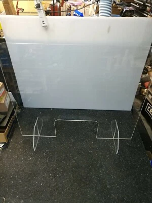 Qty 2-Sneeze Guard 32" W x 27"H Self-Stand Acrylic Plexiglass Protective Shield - Image 1 of 4