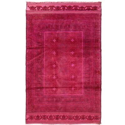 Antique Afghan Pink Rug Carpet Wool Area Tribal Handmade Rug 3'5x6'0 ft, -B26779 - Изображение 1 из 4