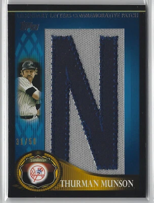 Thurman Munson 2009 Topps Series 2 Legendary Letters Commemorative Patch /50 NYY - Image 1 of 2