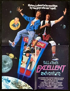 BILL & TED'S EXCELLENT ADVENTURE Orig School Poster Keanu Reeves Sci-Fi Movie - Picture 1 of 2