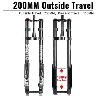 Double Shoulder Inverted Bike Boost Fork AM DH MTB Bicycle Suspension Forks - Image 1 of 4