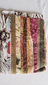 Vintage Lot Flora Tone Cotton Cloth Square Quilt Remnants Crafts Sewing Textile - Picture 1 of 5