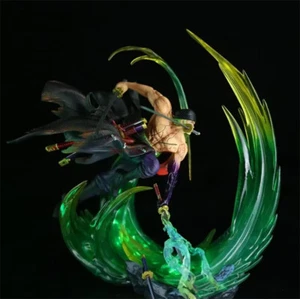 Custom Make One Piece Roronoa Zoro Swordsman LED Lights Action Figure Statue New - Picture 1 of 8