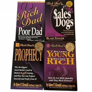 4x Books Rich Dad Poor Dad Sales Dogs Prophecy Retire Young Retire Rich PB - Bild 1 von 24