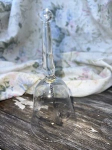 Princess House Clear Etched Glass Bell 6" - Picture 1 of 4