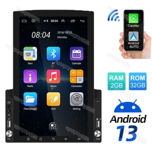 Carplay 10.1" Double 2 Din Android 13 Vertical Screen GPS WIFI Car Stereo Radio - Picture 1 of 12