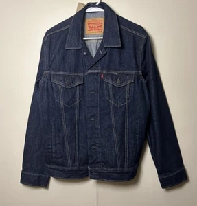 Levis Trucker Jacket Mens Size Medium Dark Wash Denim Blue - Picture 1 of 5