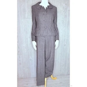 Ann Taylor two piece pant suit jacket blazer size 8 petite retro style - Picture 1 of 12