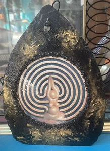 Golden Labyrinth Goddess Art On Slate Kerry McKenna Handmade In Avebury - Picture 1 of 5